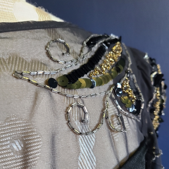 Draped 80s 90s black dress holiday dress - Picture 5 of 7